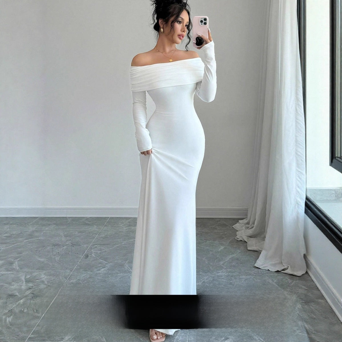 One-Shoulder Bodycon Maxi Dress