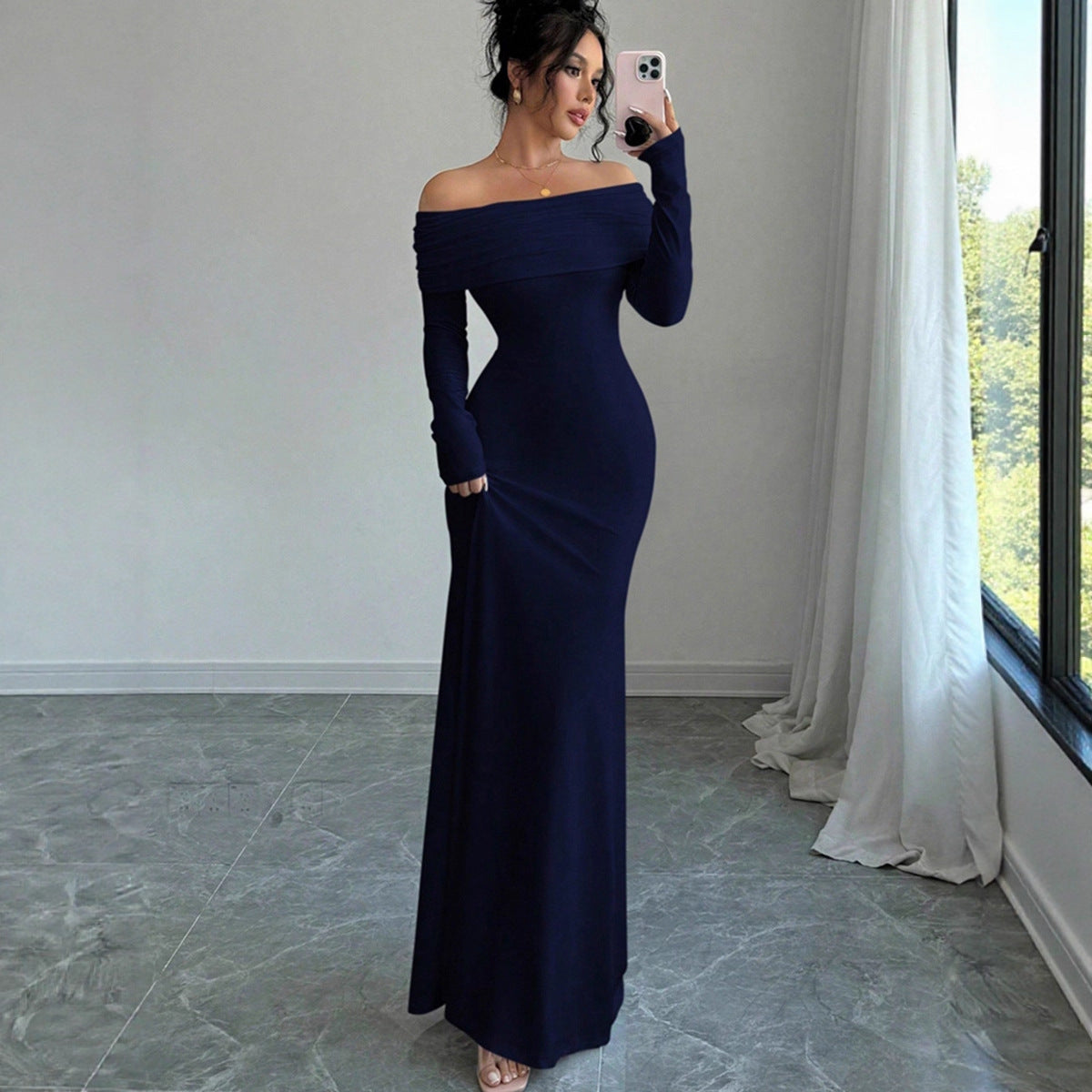 One-Shoulder Bodycon Maxi Dress