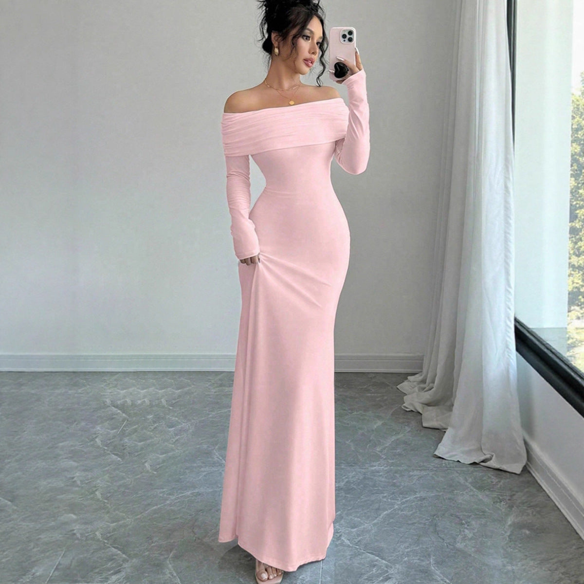 One-Shoulder Bodycon Maxi Dress