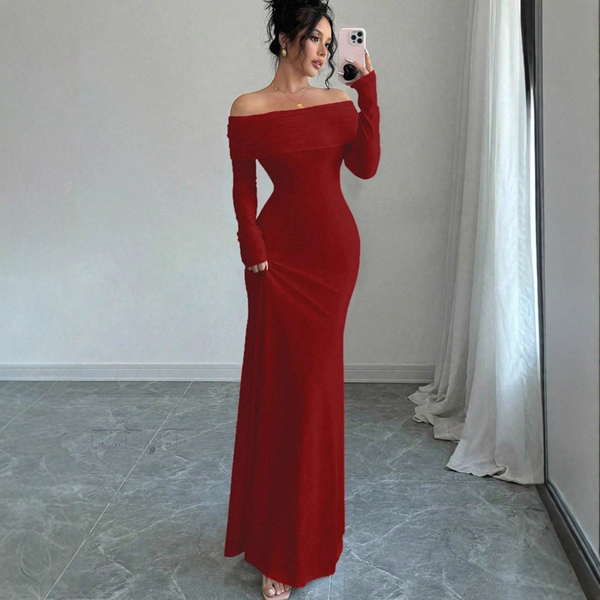One-Shoulder Bodycon Maxi Dress